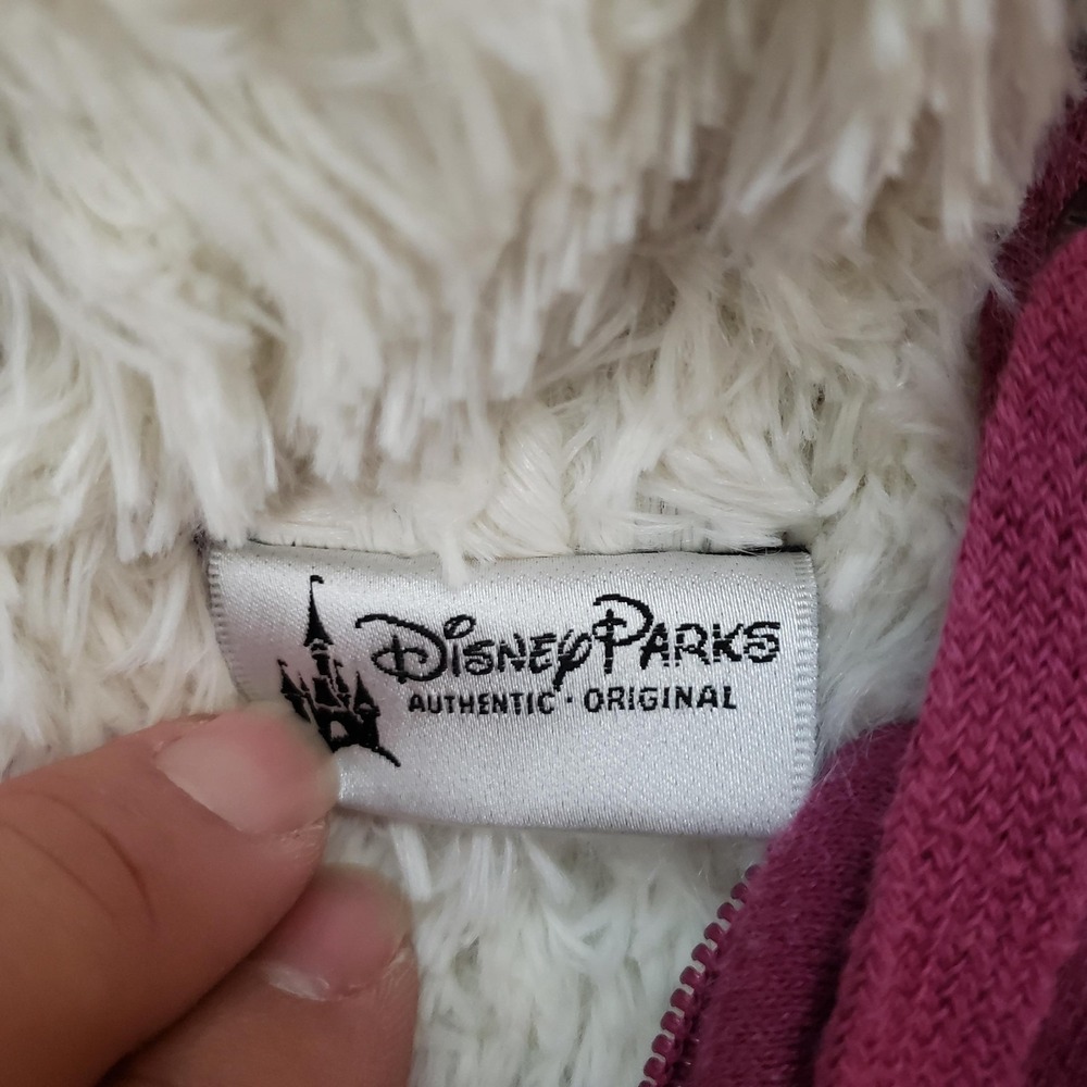 Disney Parks Hoodie Girls Large Purple Sherpa Lined Full Zip Disneyland Mickey - Picture 4 of 10